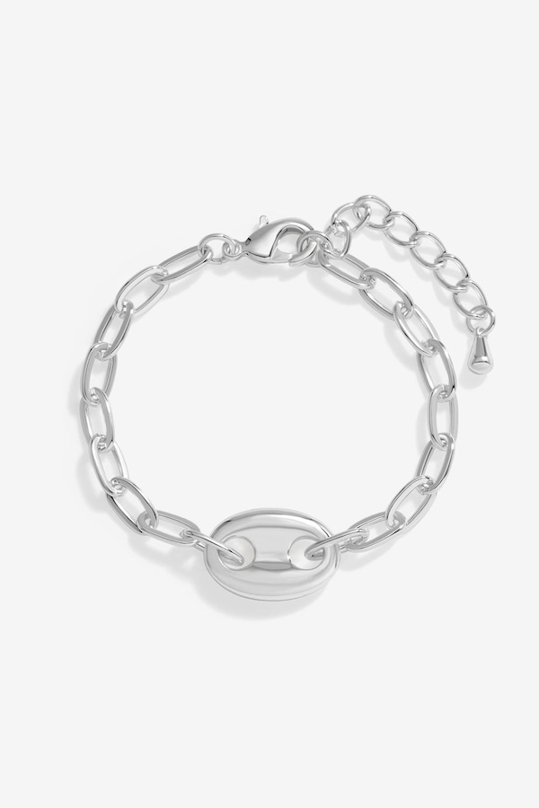 Jon Richard Silver Plated Polished Link Bracelet