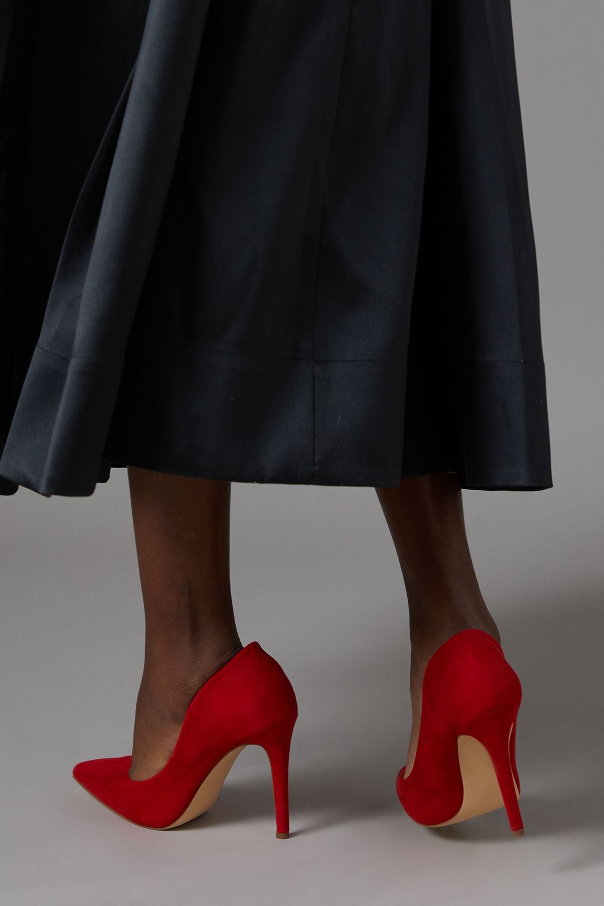 Coast Zorana Faux Suede High Stiletto Heel Court Shoes Red image 2