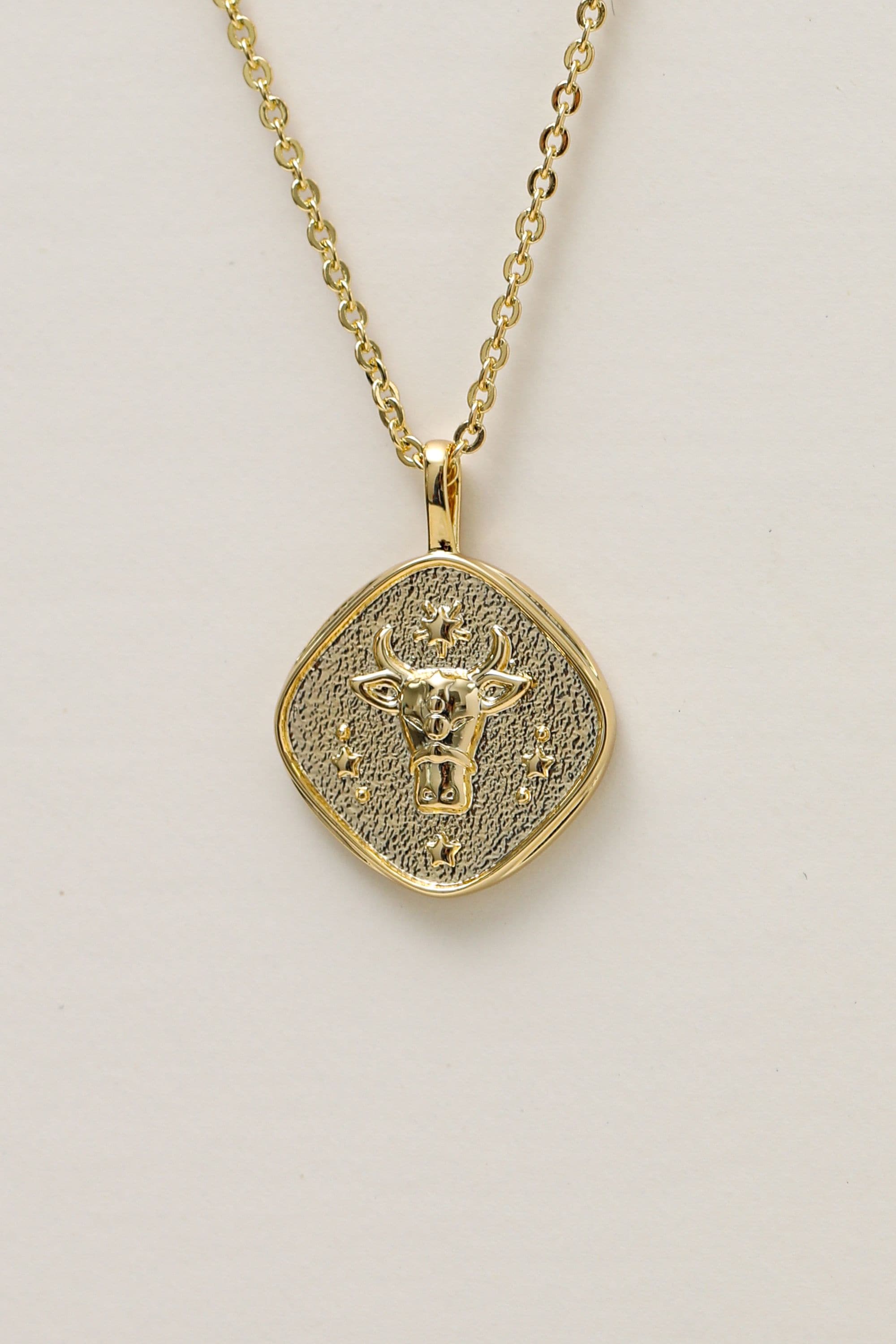 Jon Richard Gold Plated Molten Horoscope Pendant - Taurus image 1