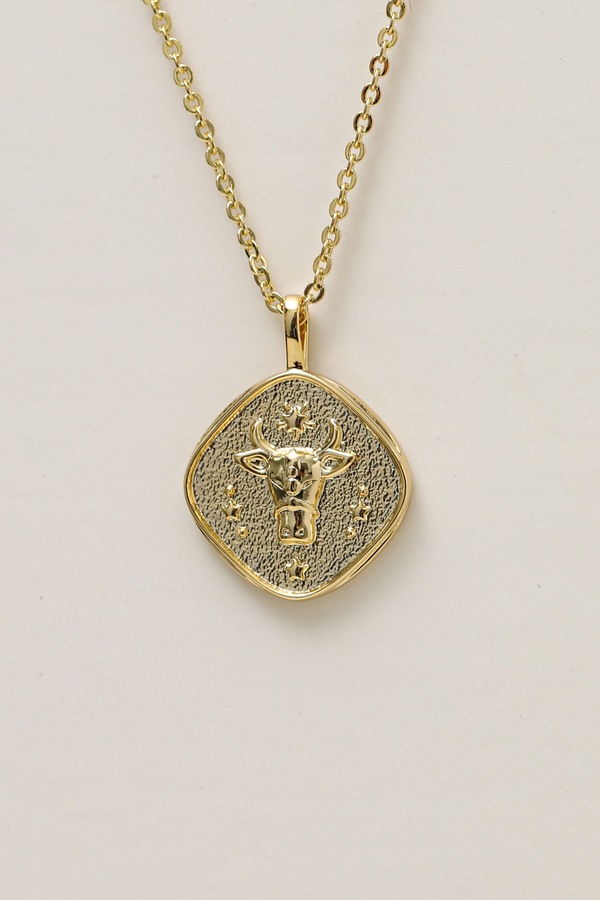 Jon Richard Gold Plated Molten Horoscope Pendant - Taurus