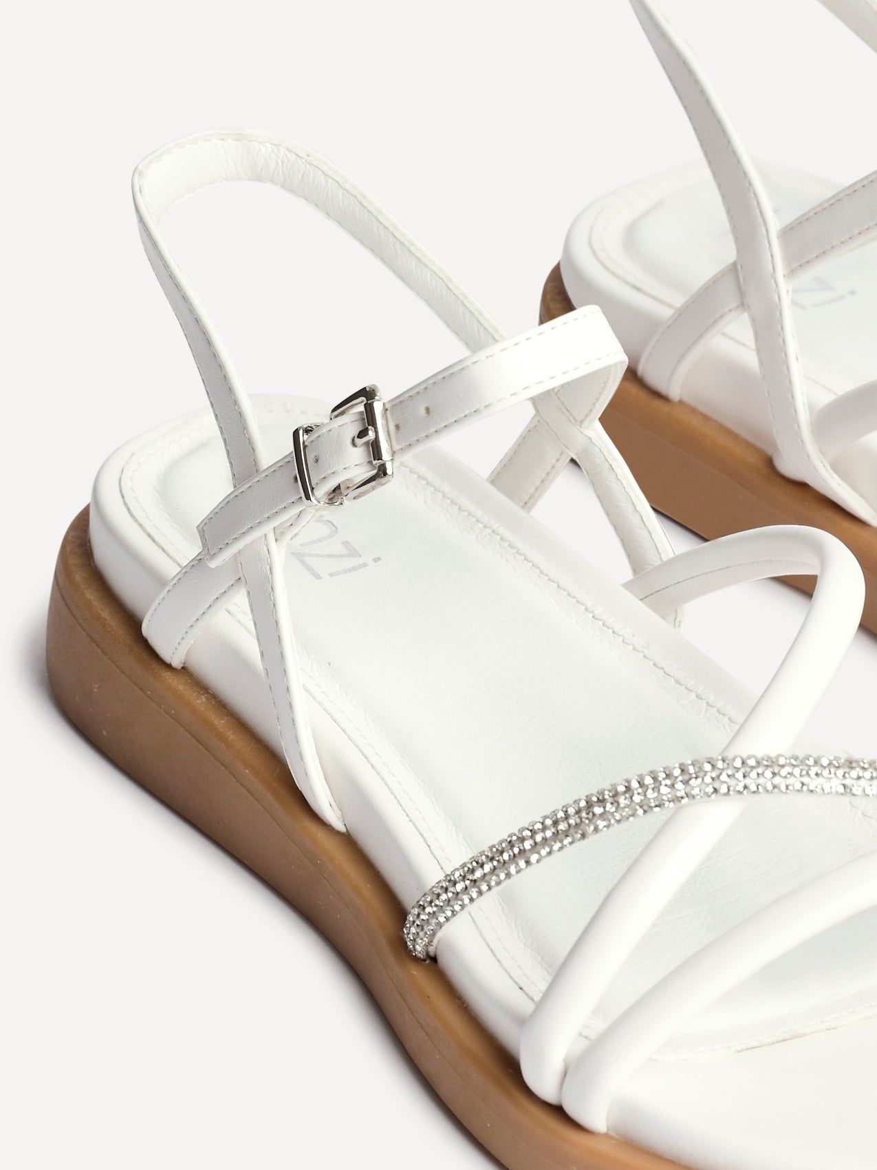 Linzi Spark White Strappy Footbed Sandal image 5