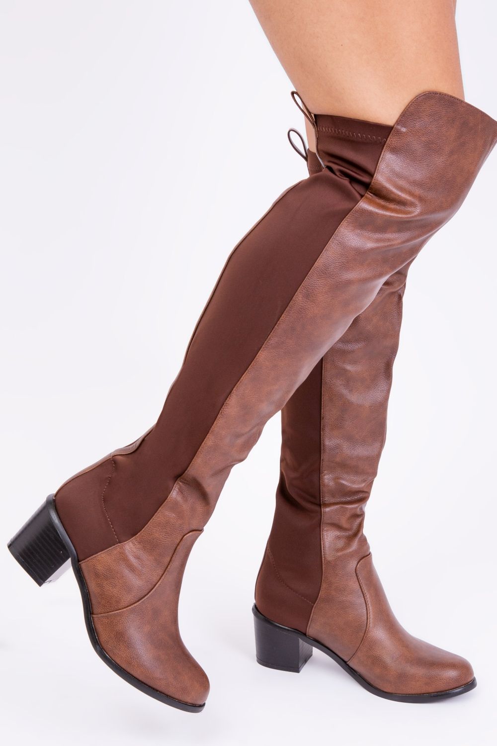 Where's That From 'Britta' Thigh High Mid Heeled Boots image 2