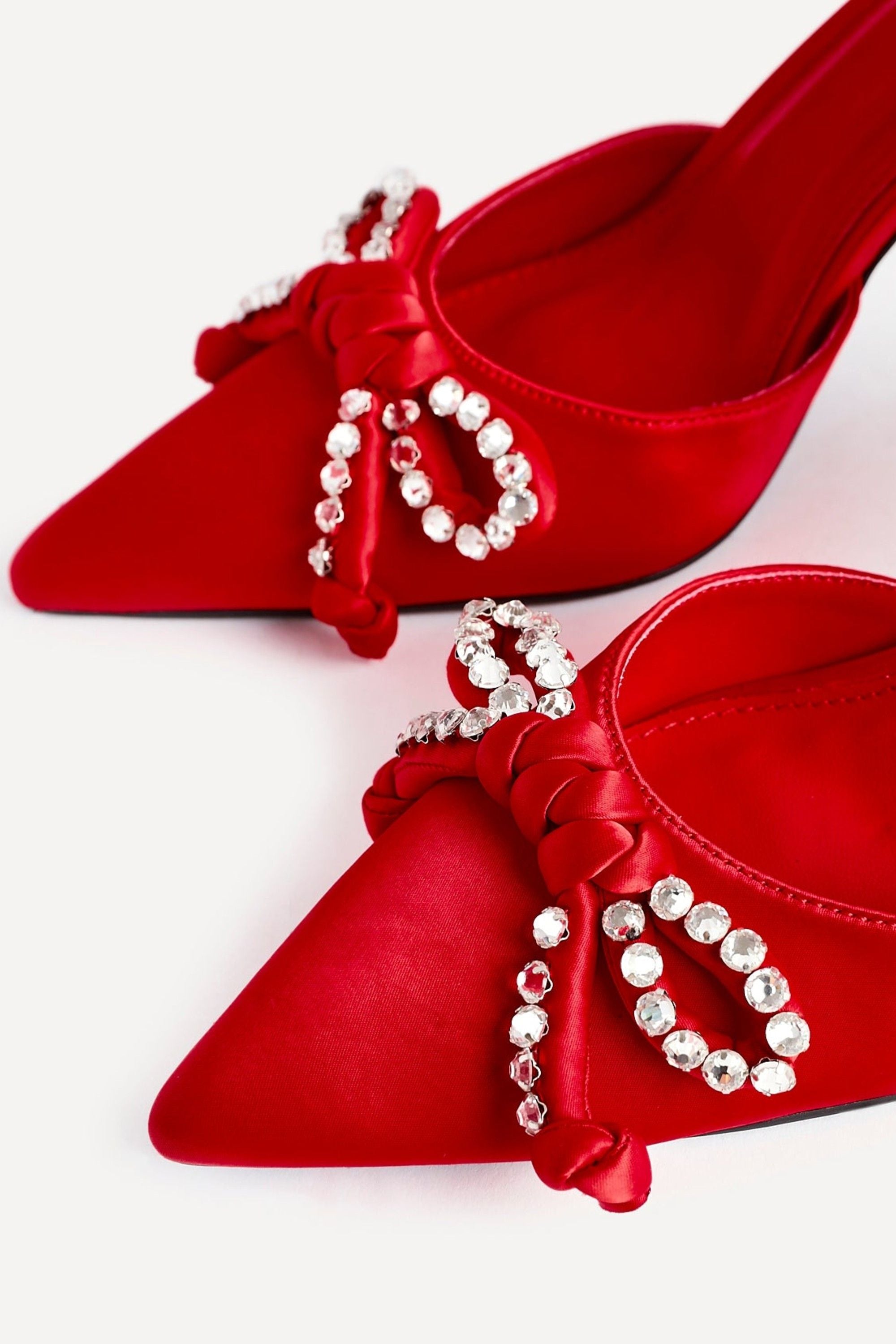 Linzi Glimpse Red Satin Court Heel image 5