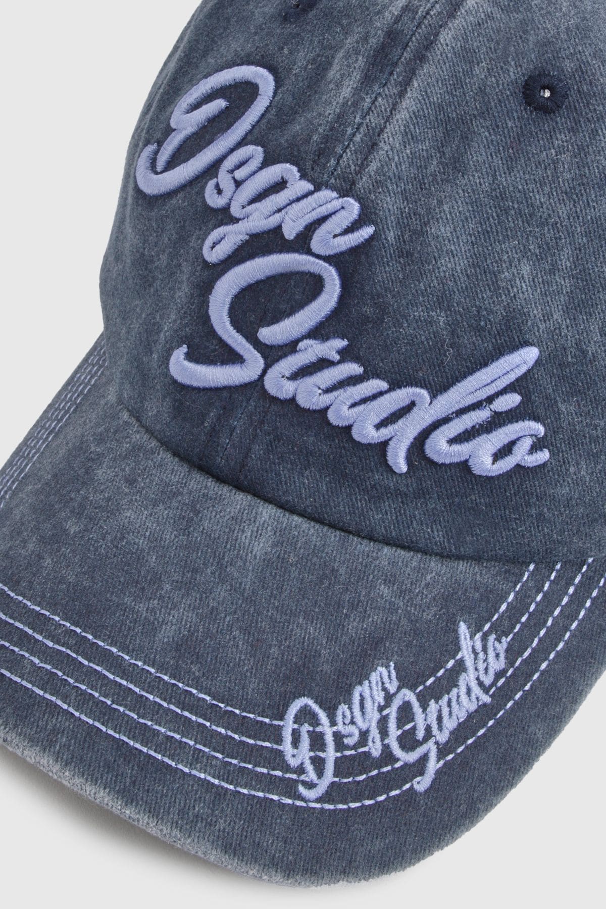 DSGN Studio DSGN Studio Embroidered Washed Cap Indigo image 3