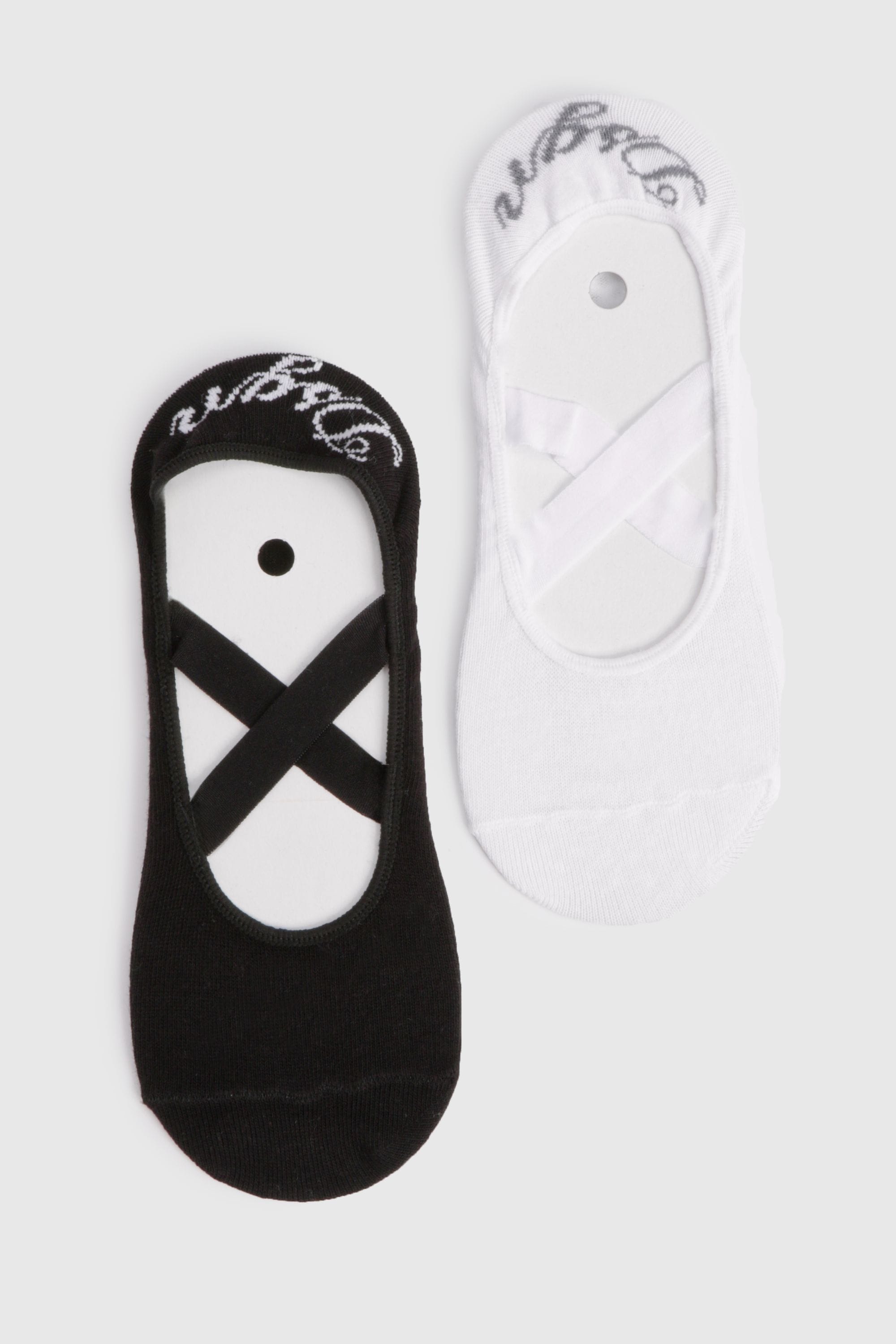 DSGN Studio DSGN Studio 2 Pack Pilates Yoga Grip Cross Over Socks Black/white image 1