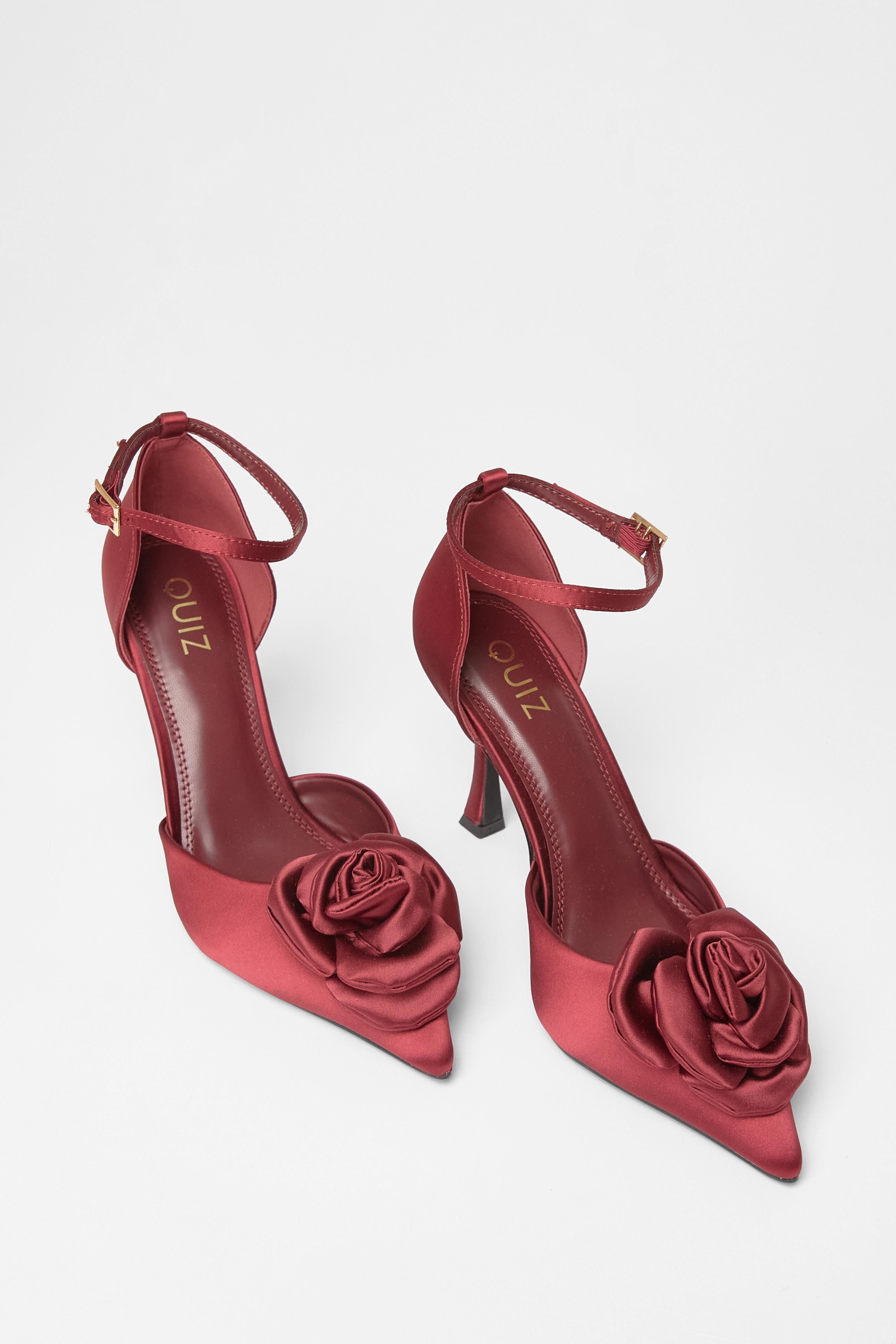 Quiz Burgundy Corsage Court Heels image 2