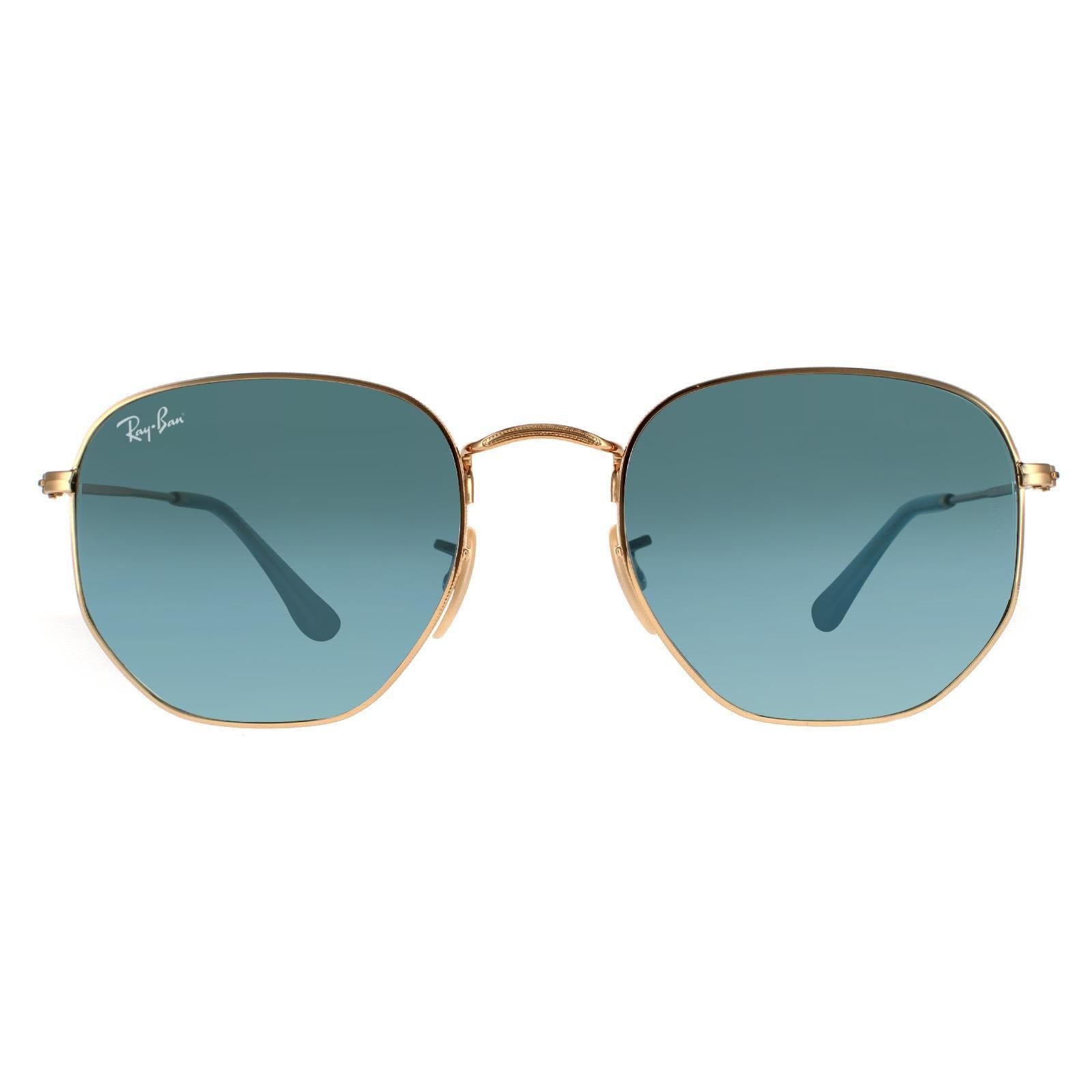 Ray-Ban Square Gold Blue Grey Gradient Sunglasses