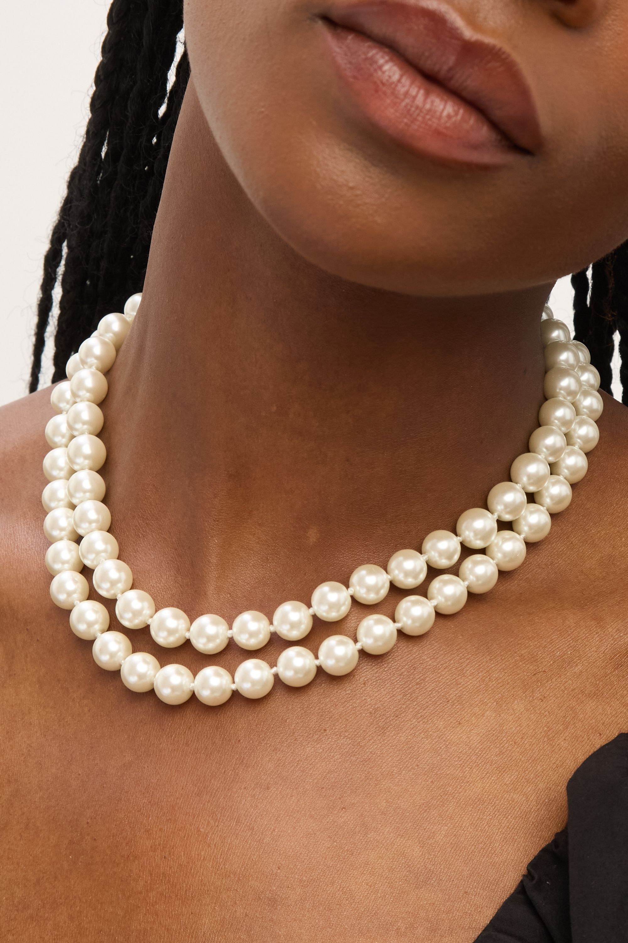 Jon Richard Gold Plated Double Row Pearl Necklace image 2