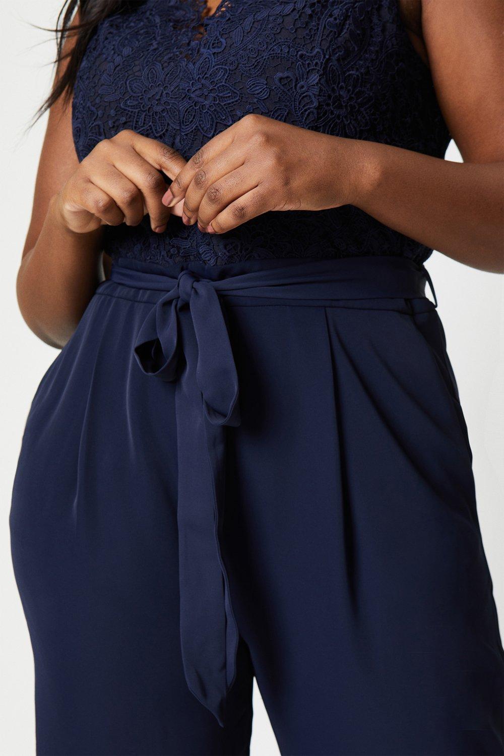 Coast Plus Lace V Neck Jumpsuit Navy image 4