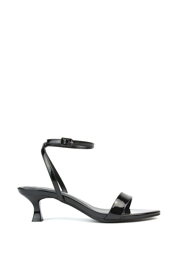 XY London 'Antonia' Kitten Low Heel Strappy Sandal Two Part Heeled Shoes