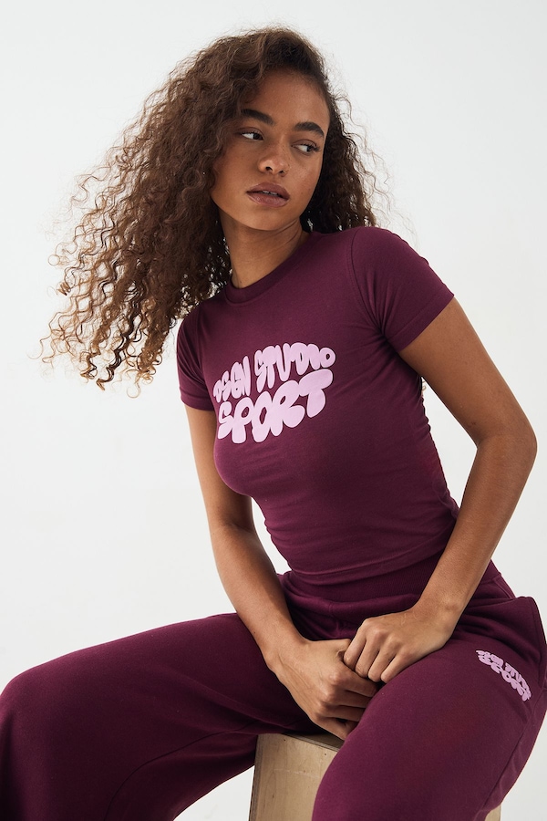 DSGN Studio DSGN Studio Sport Bubble Slogan Baby T-Shirt Plum