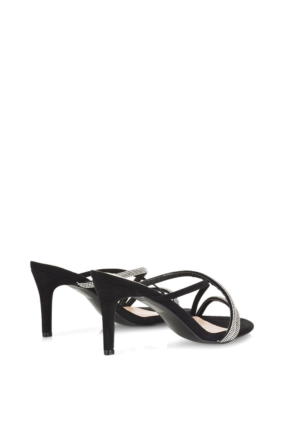 XY London 'Teddie' Diamante Cross Over Strappy Sandal Stiletto High Mule Heels image 5