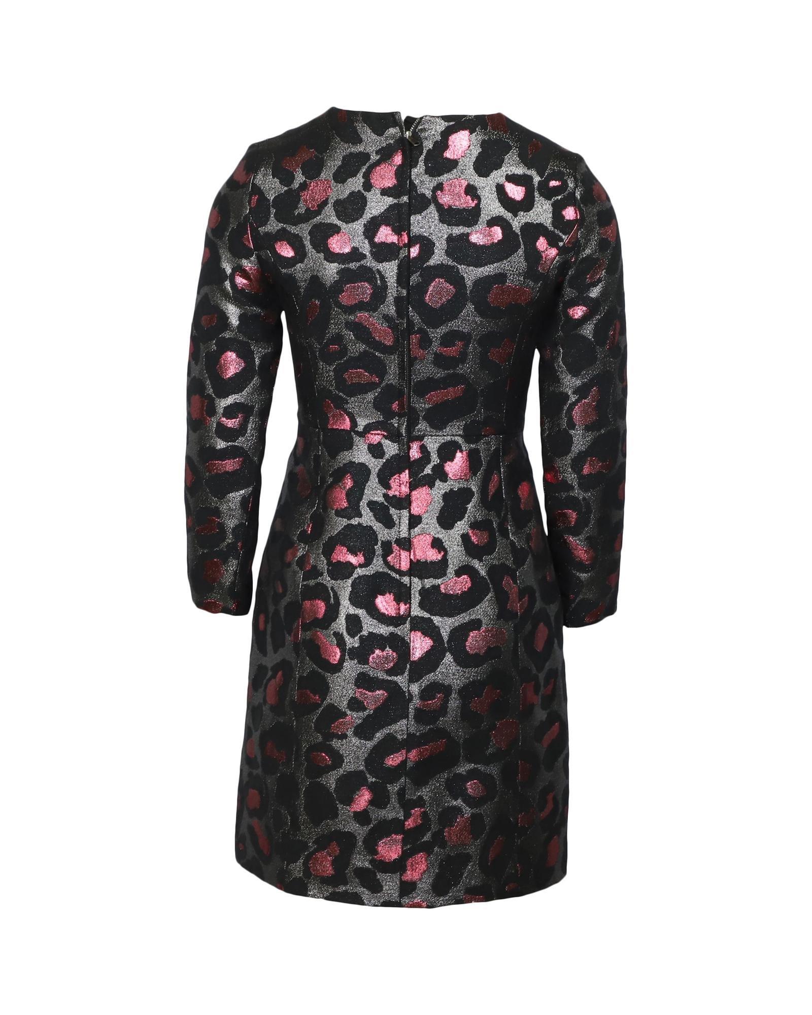 Marc Jacobs Preloved Metallic Leopard Print Mini Dress Wo - Metallic Print Mini image 3