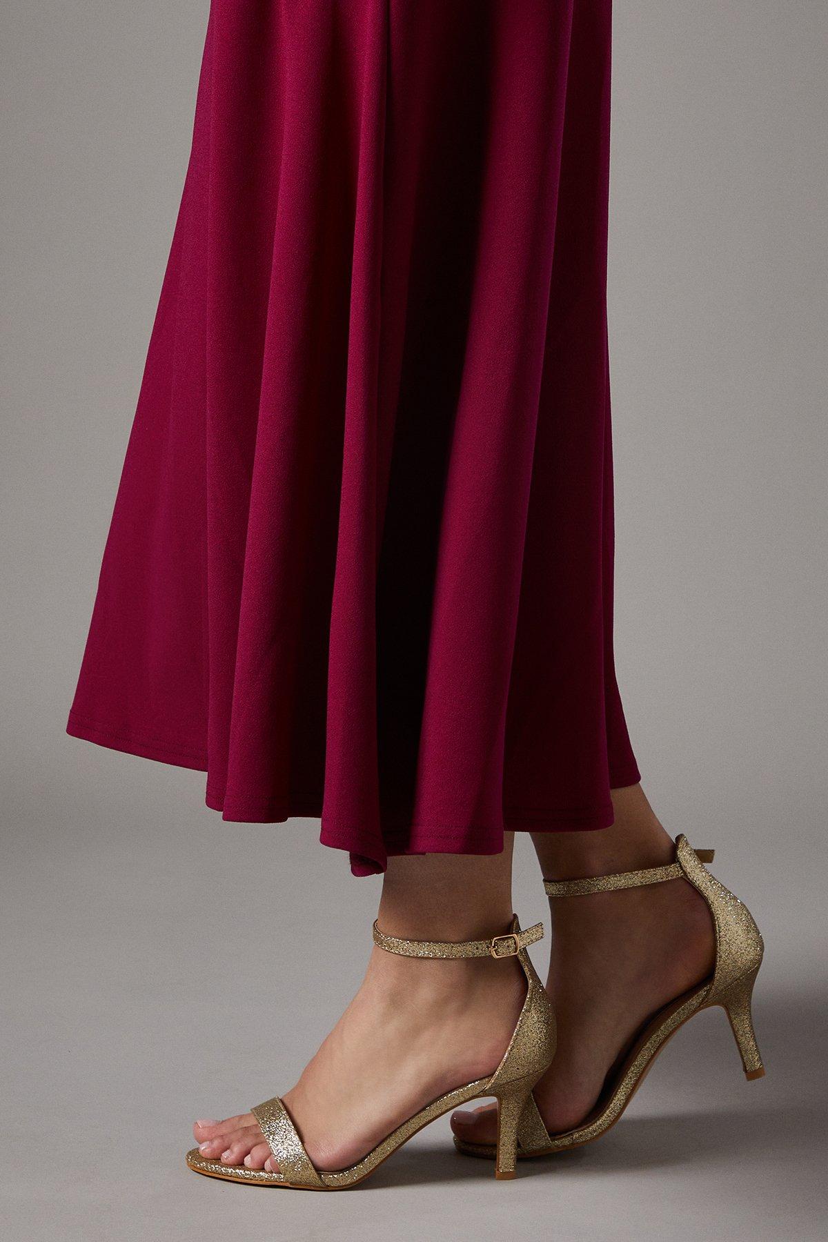 Coast Wide Fit Trinnie Glitter Barely There Stiletto Heeled Sandals Gold image 3