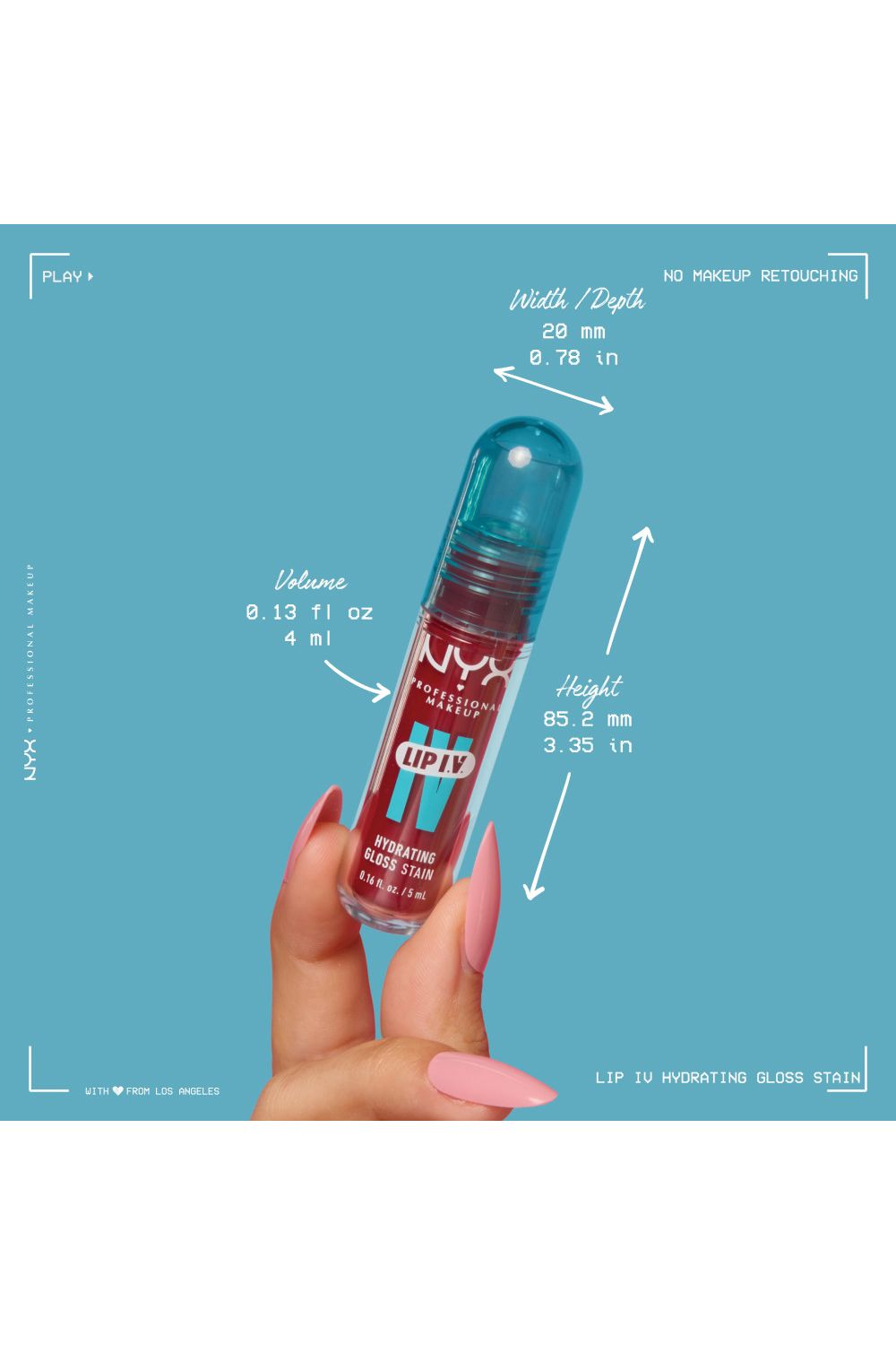 NYX Professional Makeup Lip IV Hydrating Gloss Stain, Lip Gloss 5ml Splash N Spice image 3