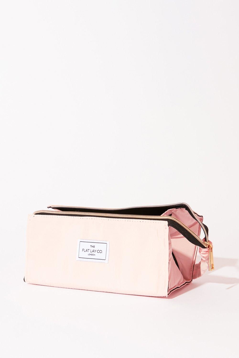 The Flat Lay Co Blush Pink Open Flat Makeup Box Bag Light Pink image 4