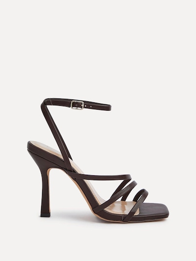 Linzi Scarlett Brown Faux Leather Strappy Heel Sandal
