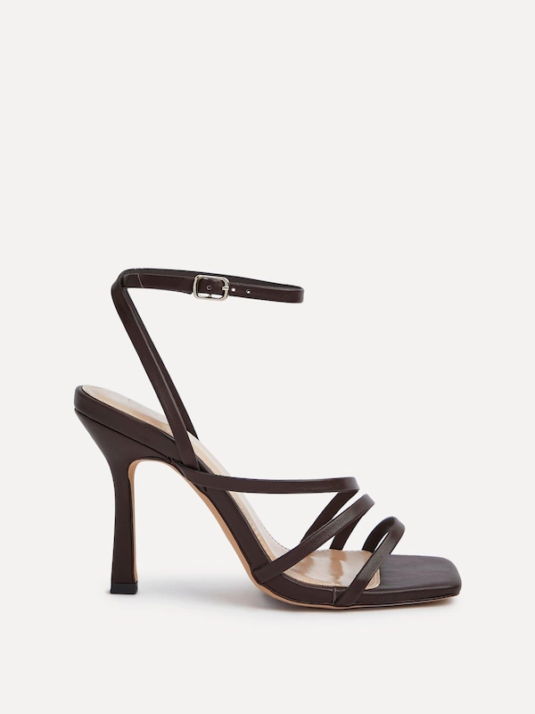 Linzi Scarlett Brown Faux Leather Strappy Heel Sandal