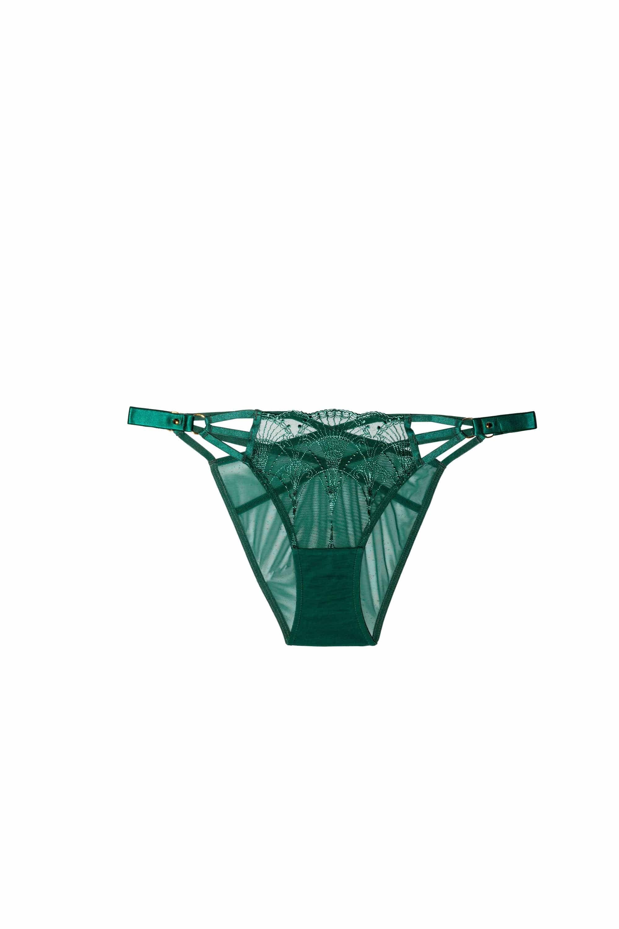 Playful Promises Pip Forest Green Deco Embroidered 'Brief' image 4