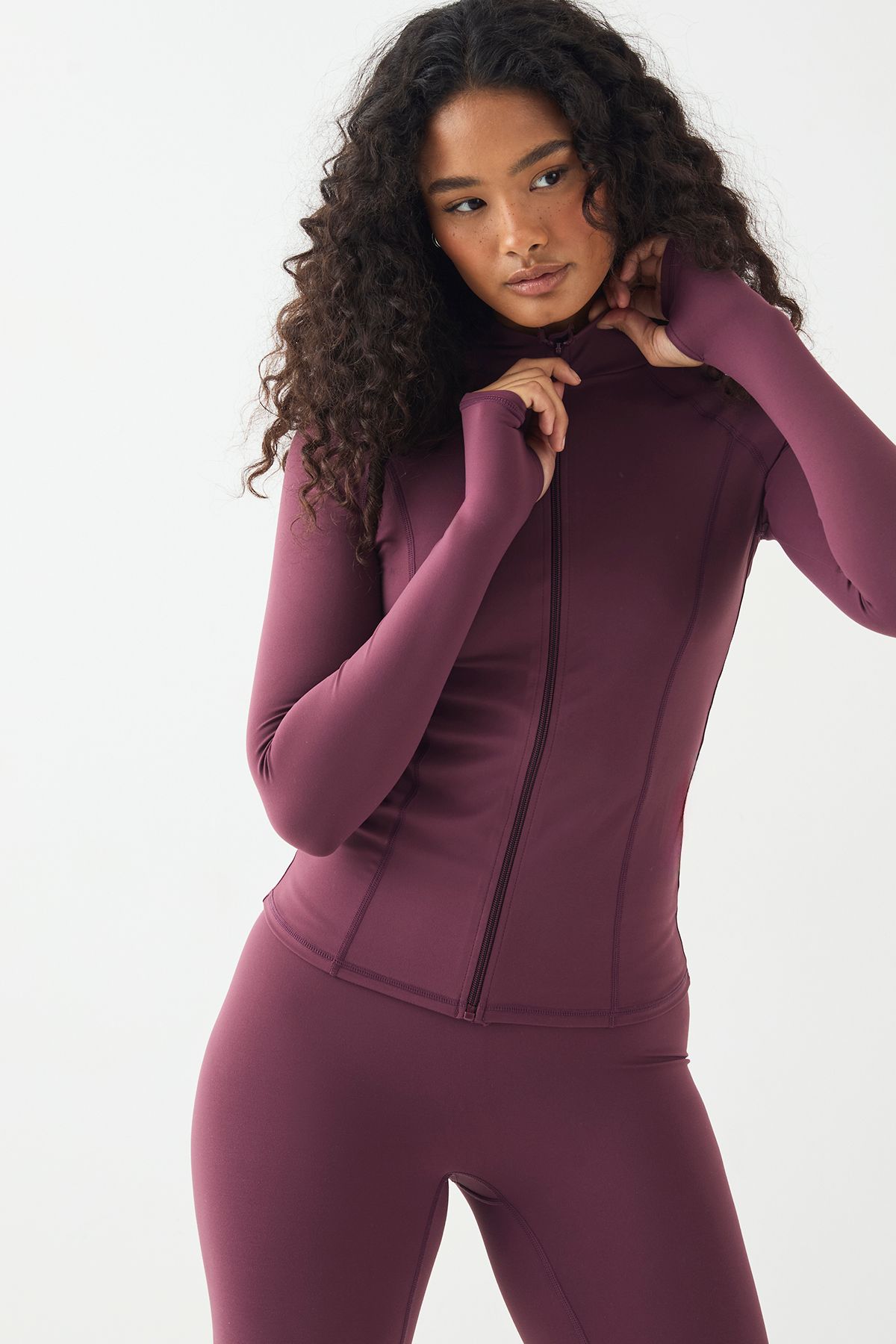 DSGN Studio DSGN Studio Sports Super Soft Zip Through Jacket Plum image 3