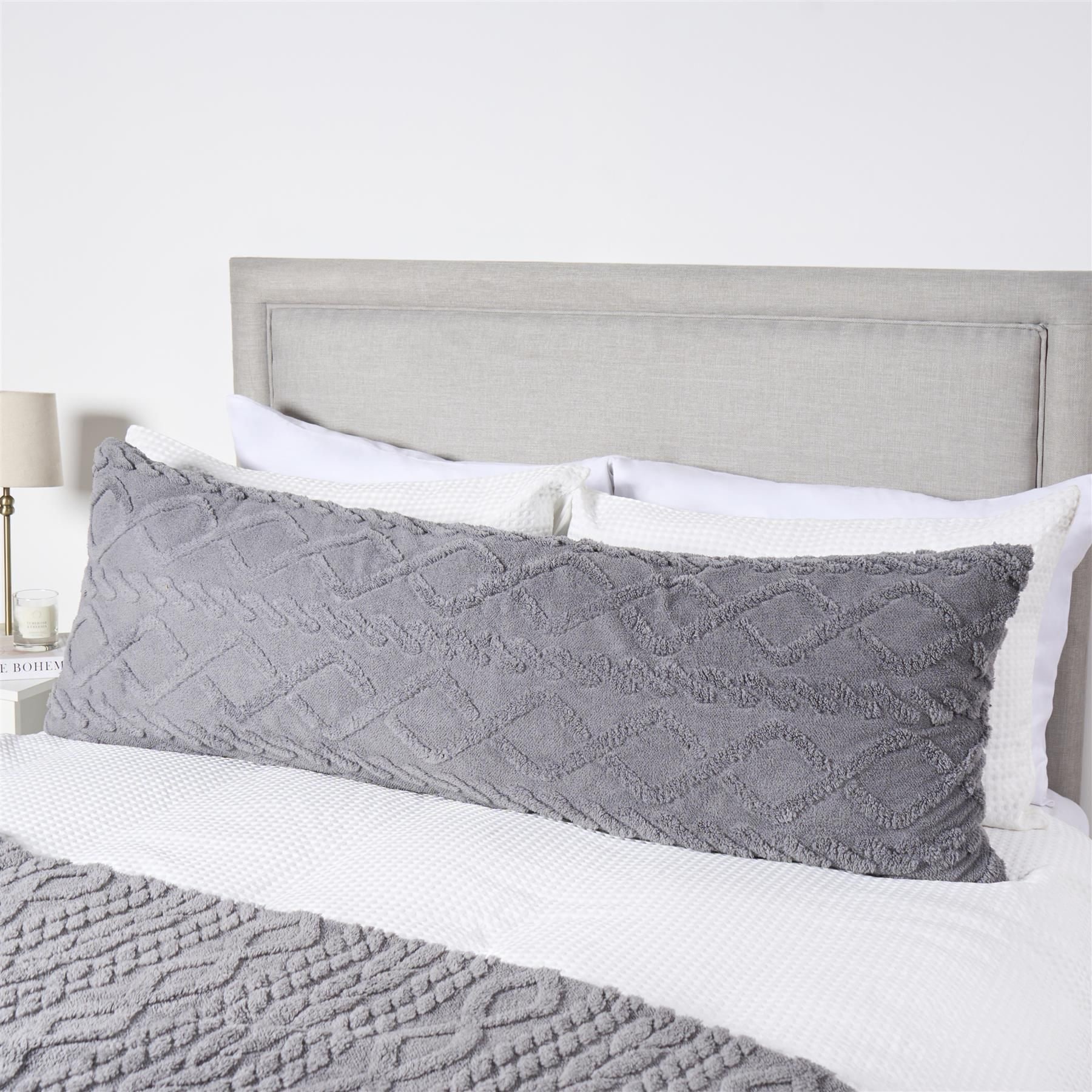 OHS Cable Knit Fleece Long Bolster Cushion Soft Maternity Support Pillow