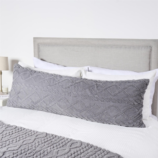 OHS Cable Knit Fleece Long Bolster Cushion Soft Maternity Support Pillow