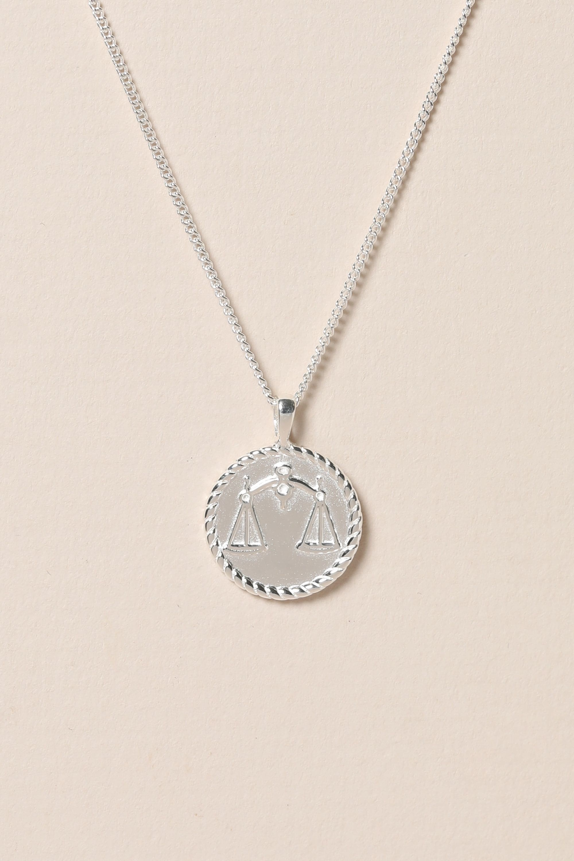 Simply Silver Sterling Silver 925 Zodiac Pendant - Libra image 2