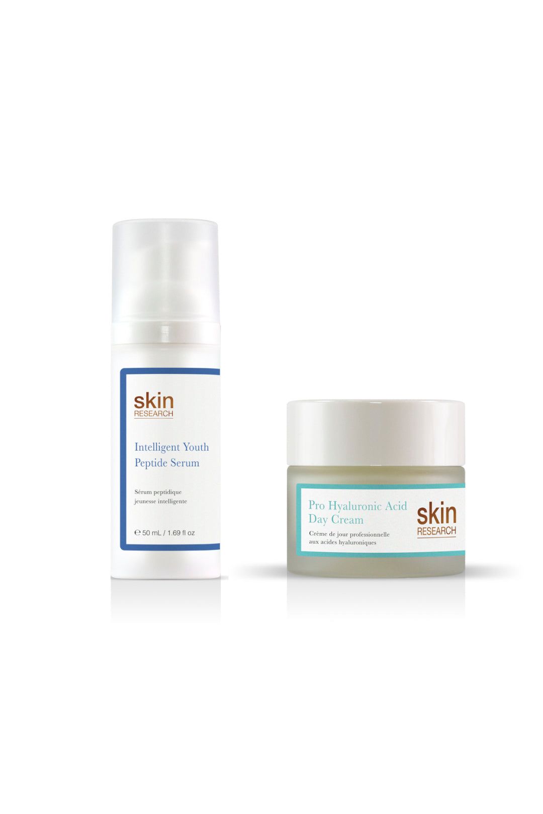 Skin Research Pro Hyaluronic Acid Day Cream + Youth Peptide Serum 60ml image 1