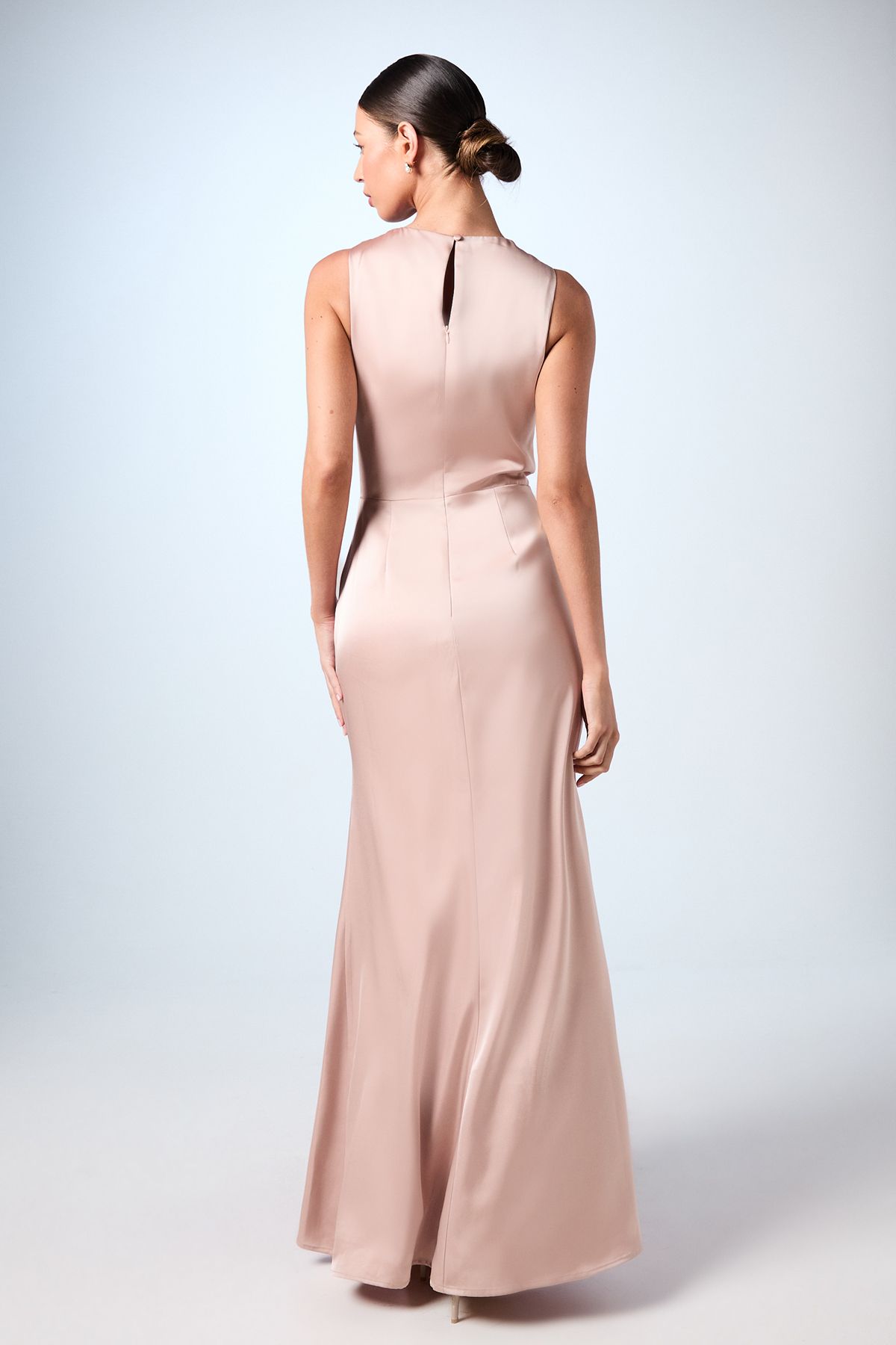 Coast V Neck Bow Maxi Bridesmaid Dress Mocha image 3