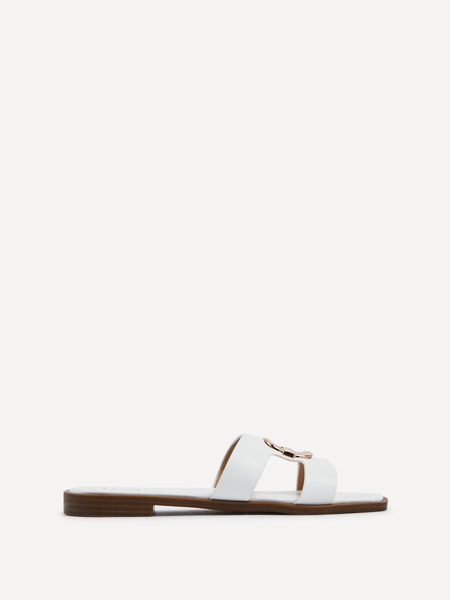 Linzi Vida White Faux Leather Flat Sandal image 1