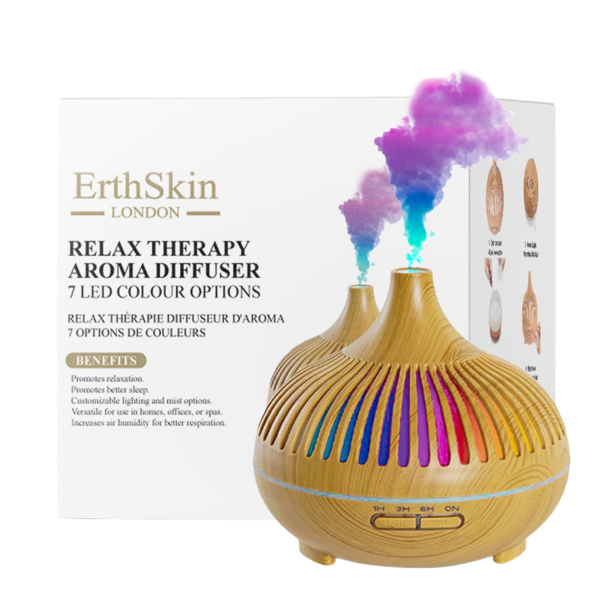 Erth Skin London Relax Therapy Aroma 7 Colour Led light Diffuser (USB)