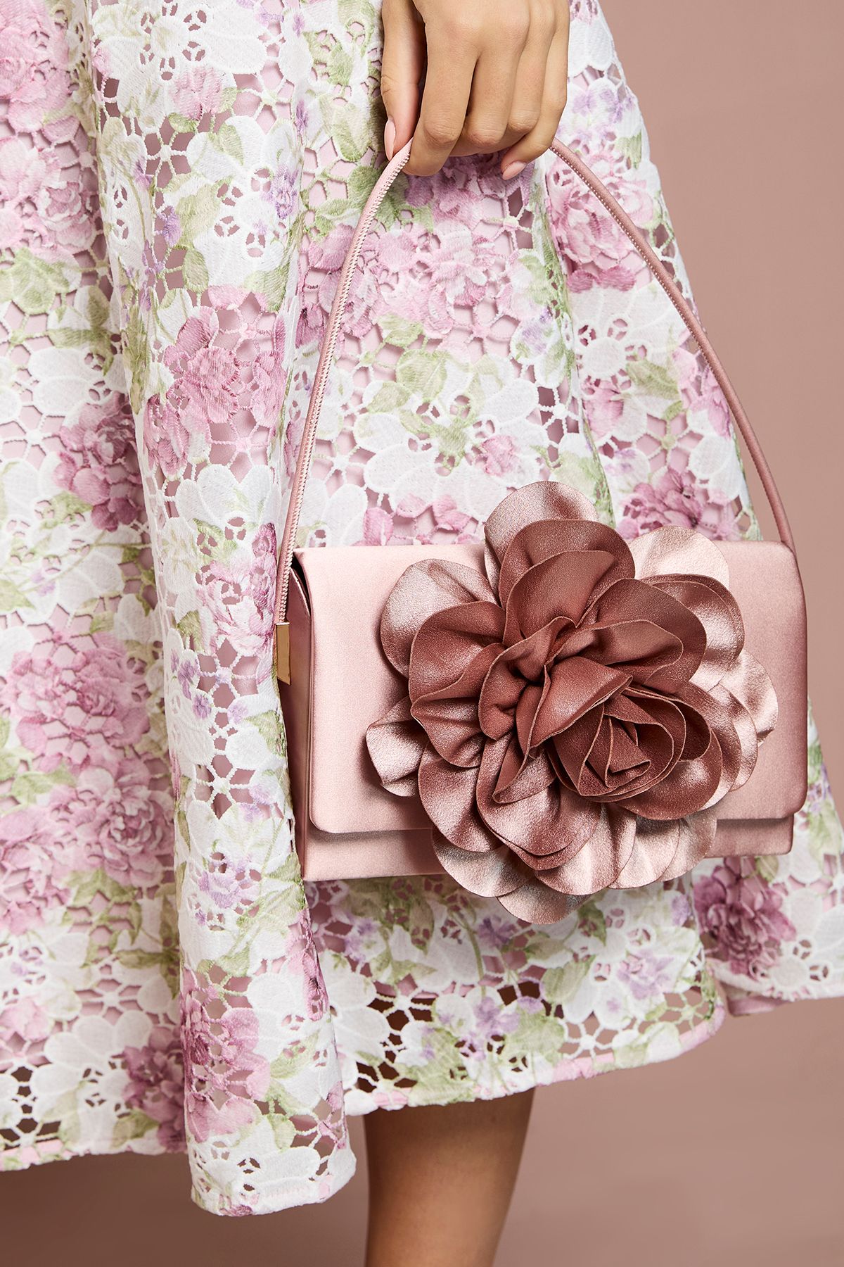 Coast Ava Flower Detail Grab Bag Blush image 2
