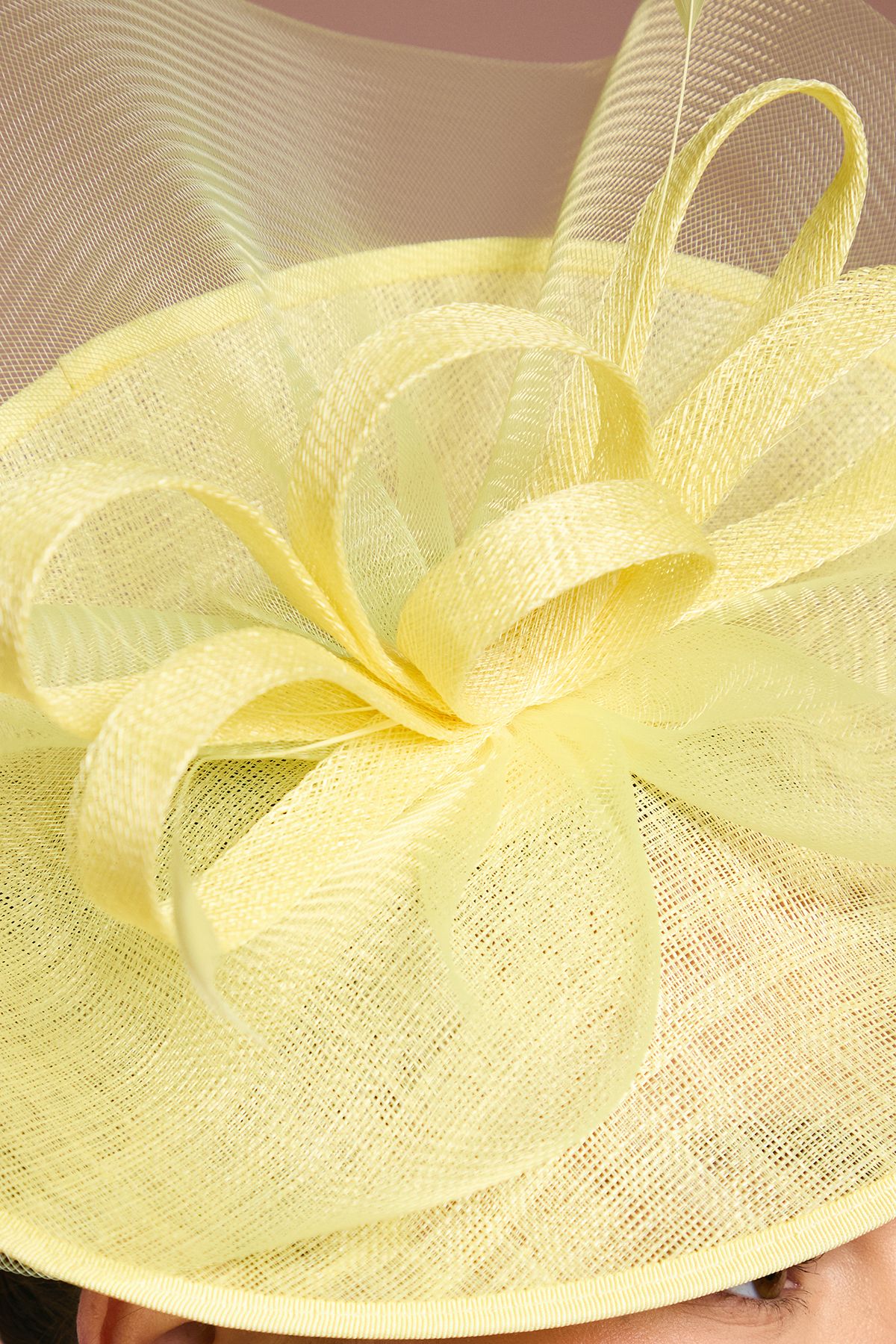 Coast Loop And Feather Disc Fascinator Yellow image 3