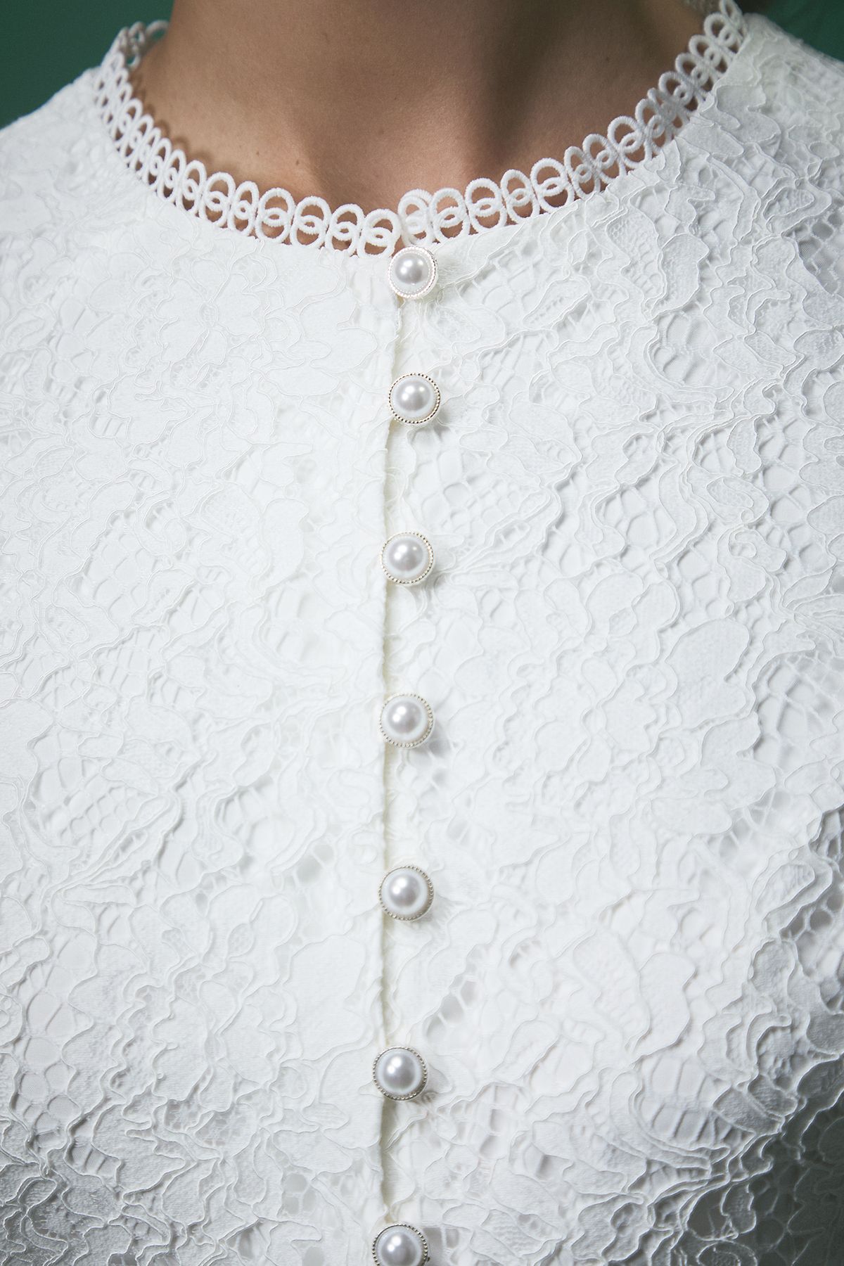 Coast Lisa Tan Textured Sequin Lace with Peplum Hem and Flutter Sleeve Bridal Top Ivory image 5