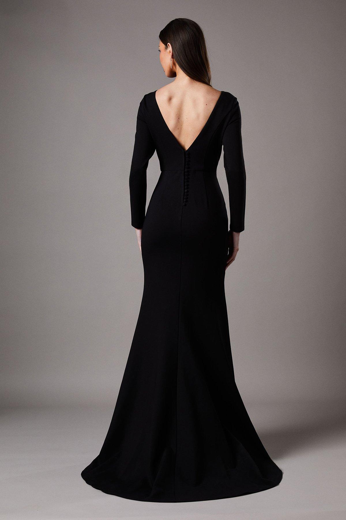 Coast Slash Neck Black Maxi Dress Black image 4