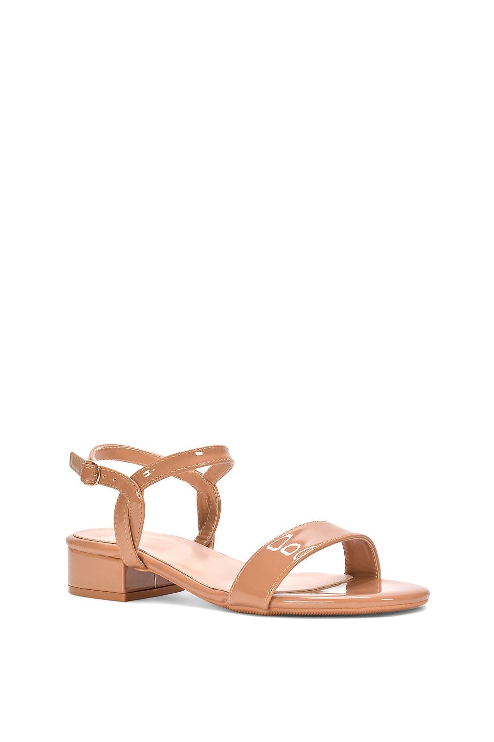 XY London 'Moana Low Bock Heel Round Toe Sandals With Buckle Fastening image 2