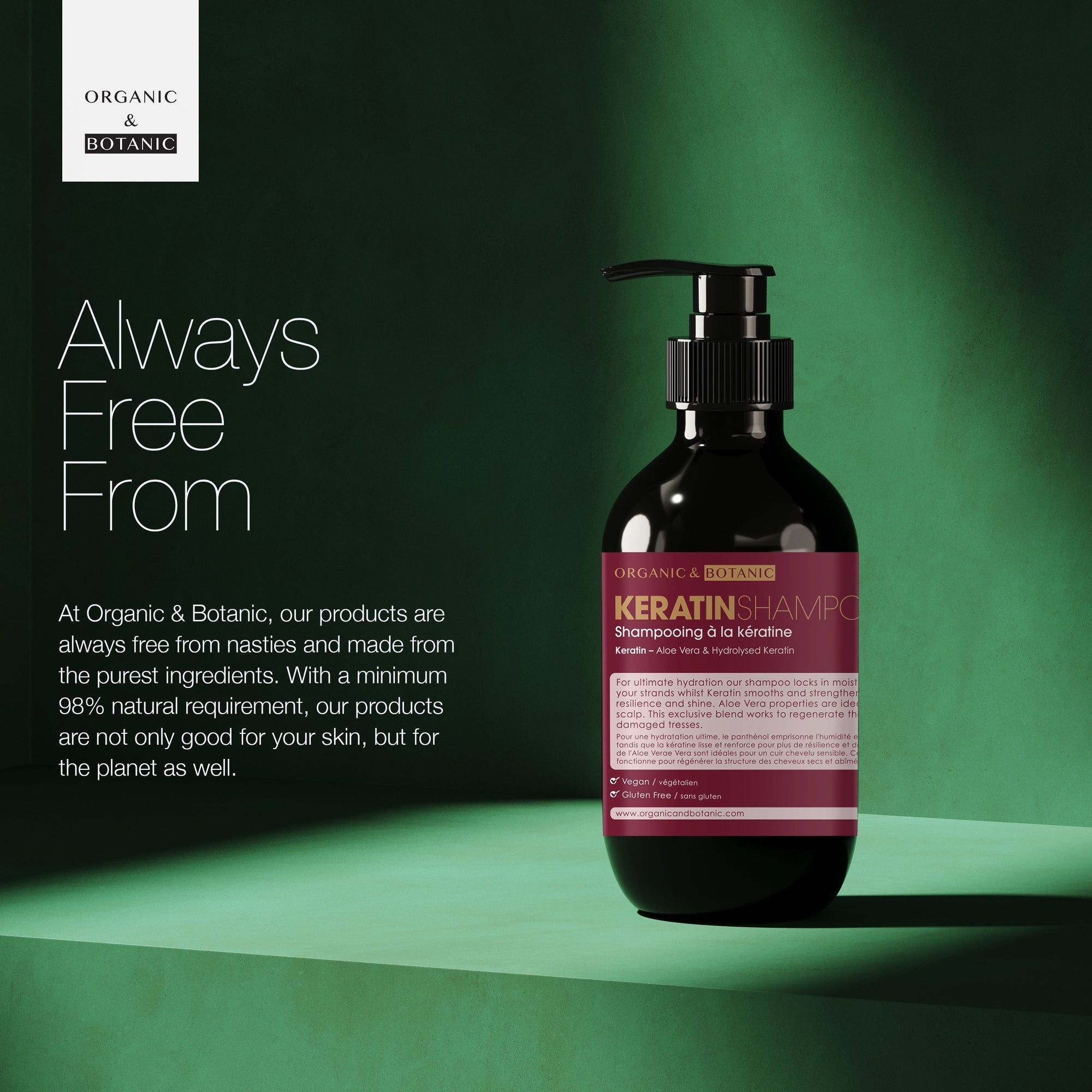 Organic & Botanic Keratin Shampoo 500ml x 2 Duo Pack image 3