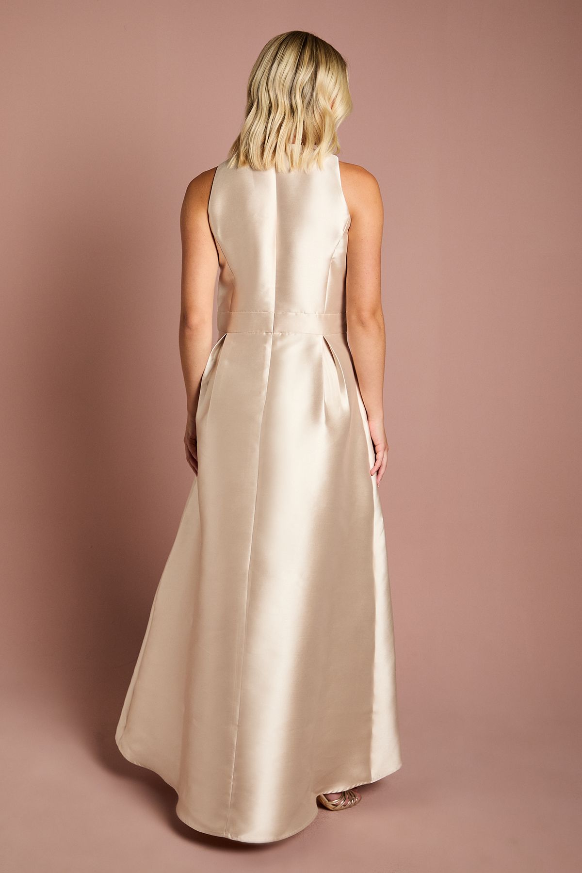 Coast Teen Coast Twill Waterfall Bridesmaid Dress Champagne image 3