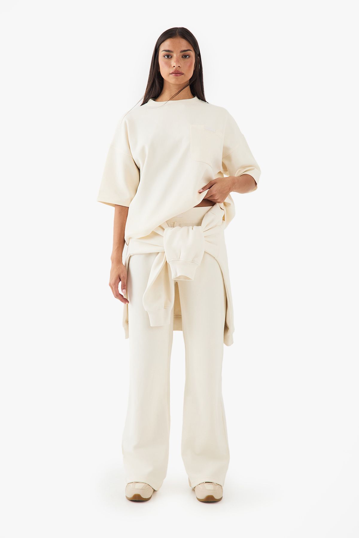 DSGN Studio DSGN Studio Heavy Weight Interlock Straight Leg Jogger Cream image 4