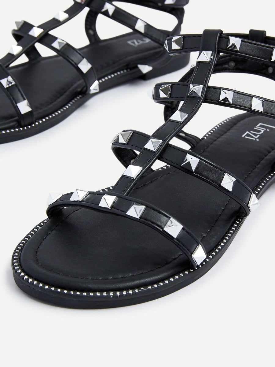 Linzi Billie Black Studded Gladiator Sandal image 5