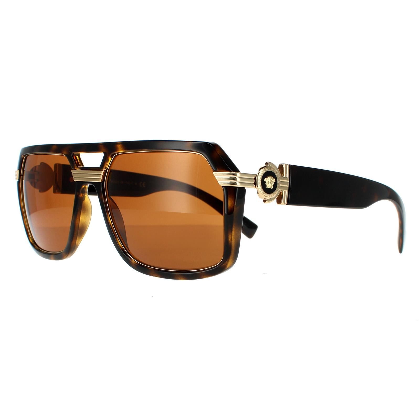 Versace Square Havana Dark Brown Sunglasses image 2
