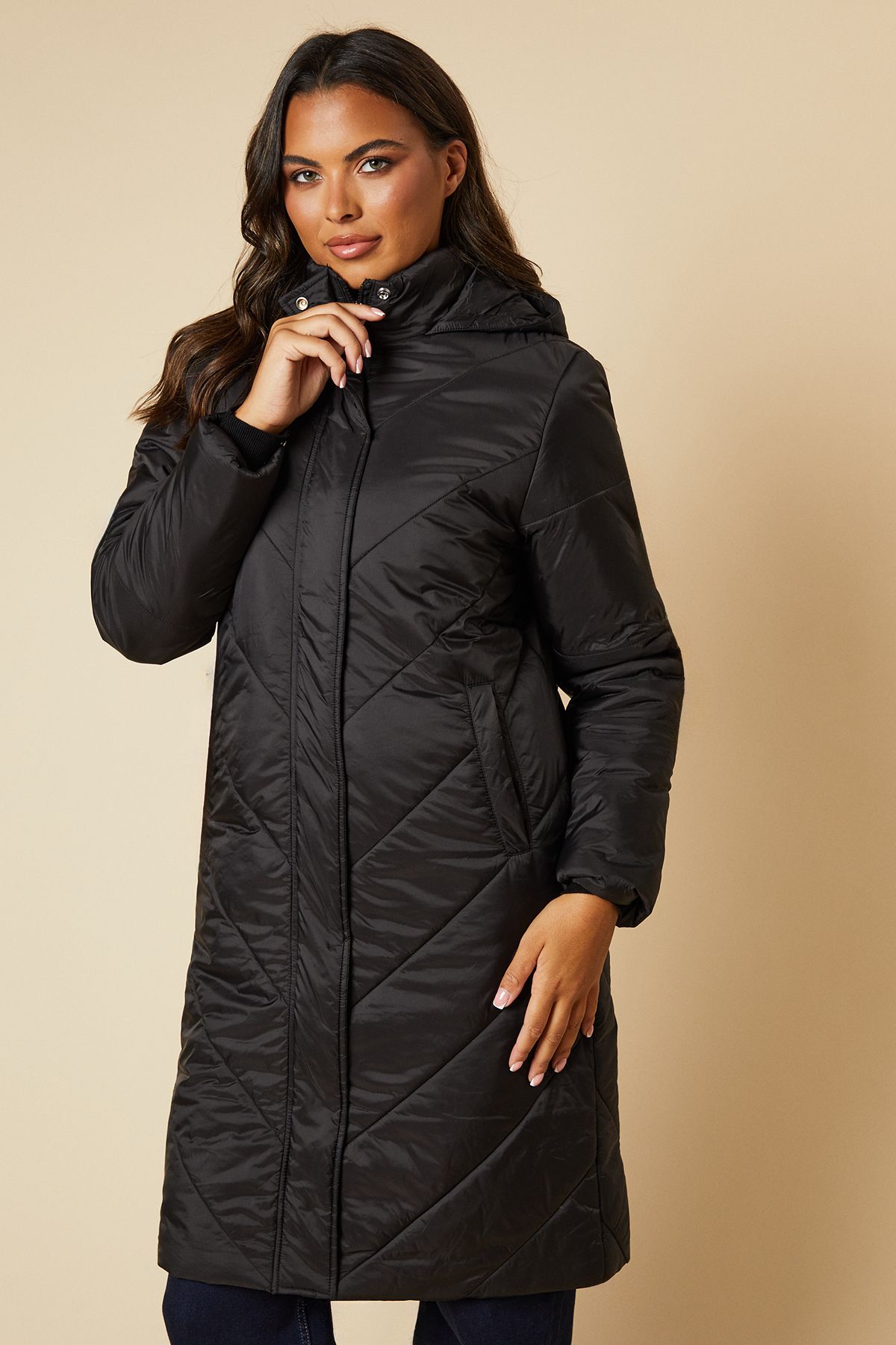 Dorothy Perkins Quilted Coat Black image 1
