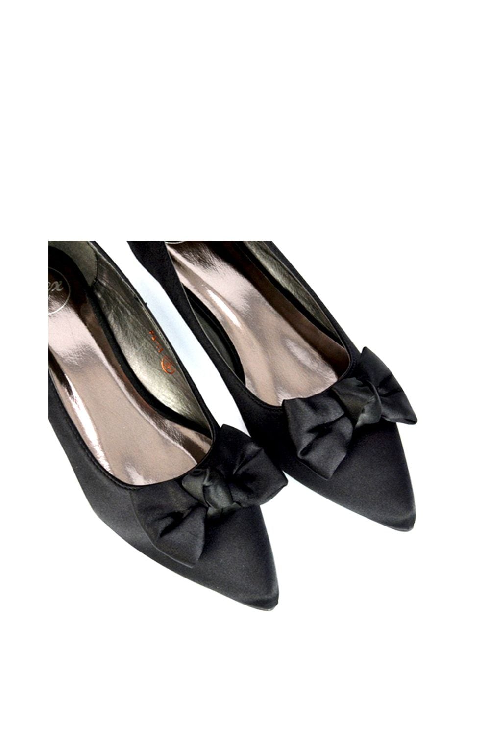 XY London 'Cally' Bow Detail Pointed Toe Ballerina Bridal Pump Shoes image 5