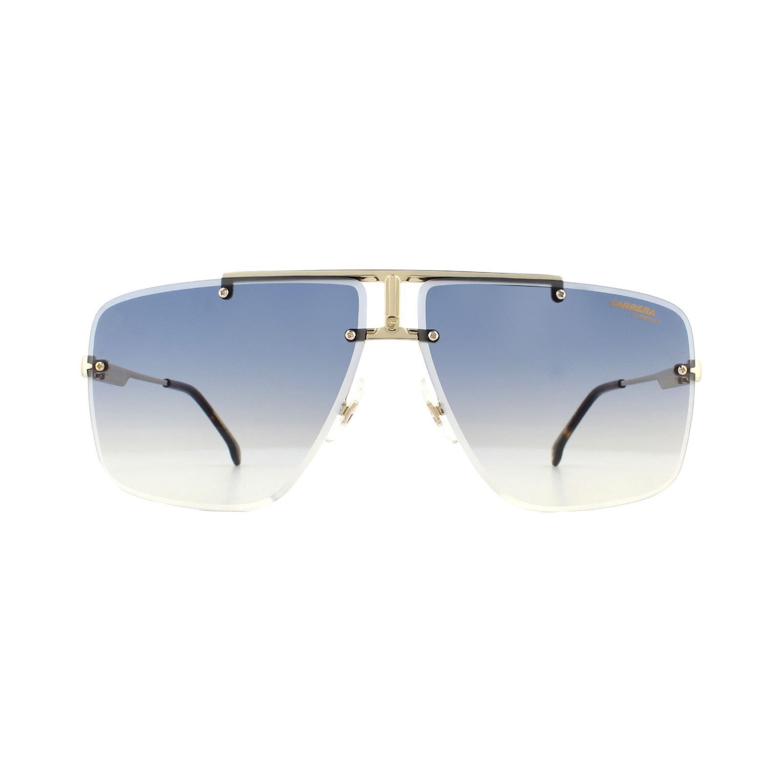 Carrera Rimless Yellow Gold Dark Blue Gradient Sunglasses