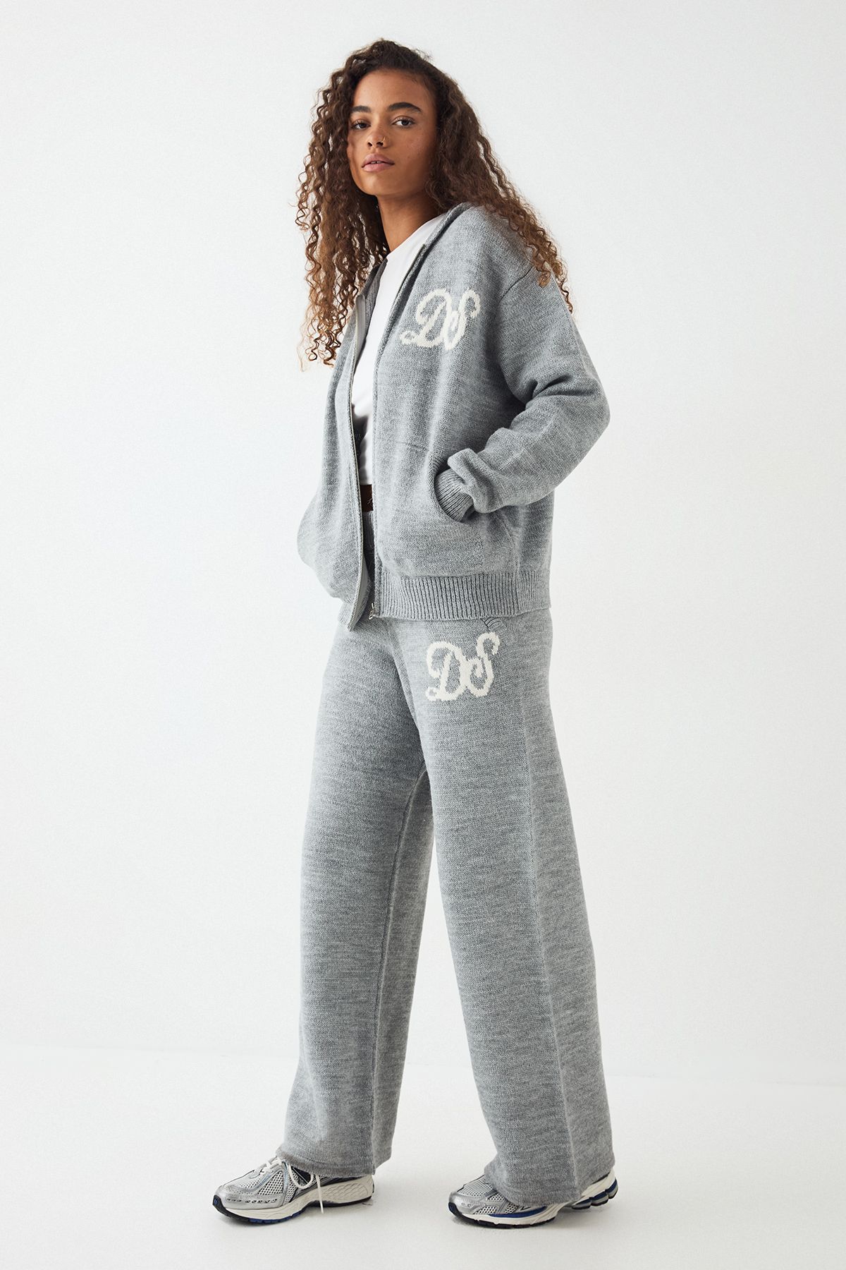 DSGN Studio DSGN Studio Knitted Straight Leg Trouser Grey Marl