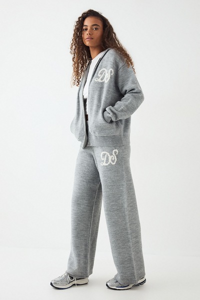 DSGN Studio DSGN Studio Knitted Straight Leg Trouser Grey Marl