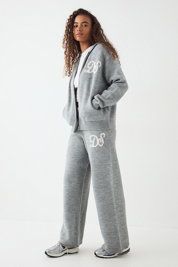 DSGN Studio DSGN Studio Knitted Straight Leg Trouser Grey Marl