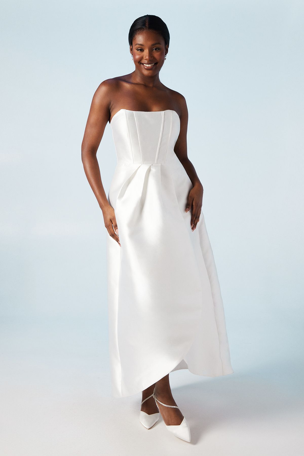 Coast Corset Detail Twill Wedding Dress Ivory image 1