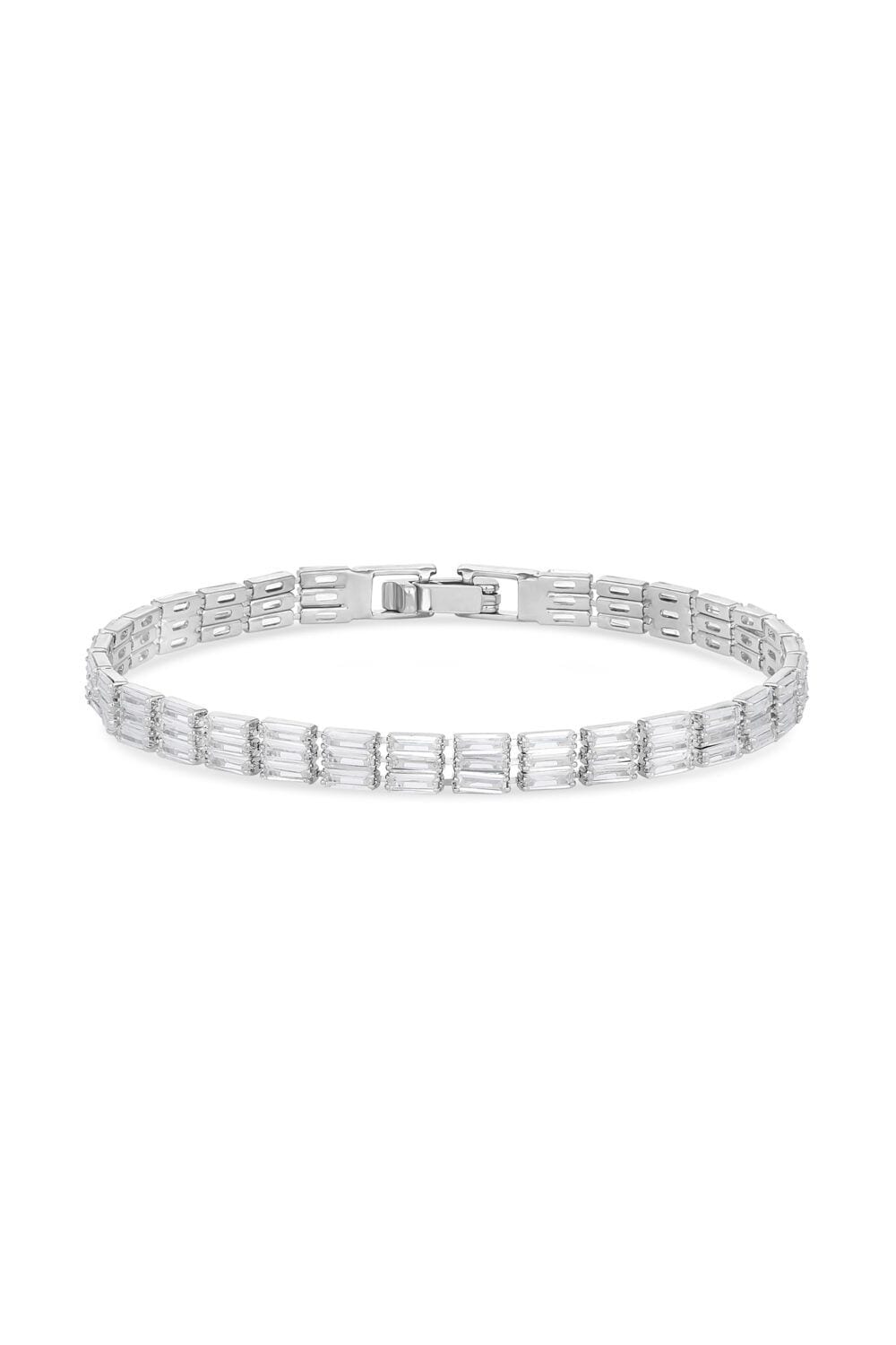 Jon Richard Rhodium Plated Multi Baguette Bracelet image 1