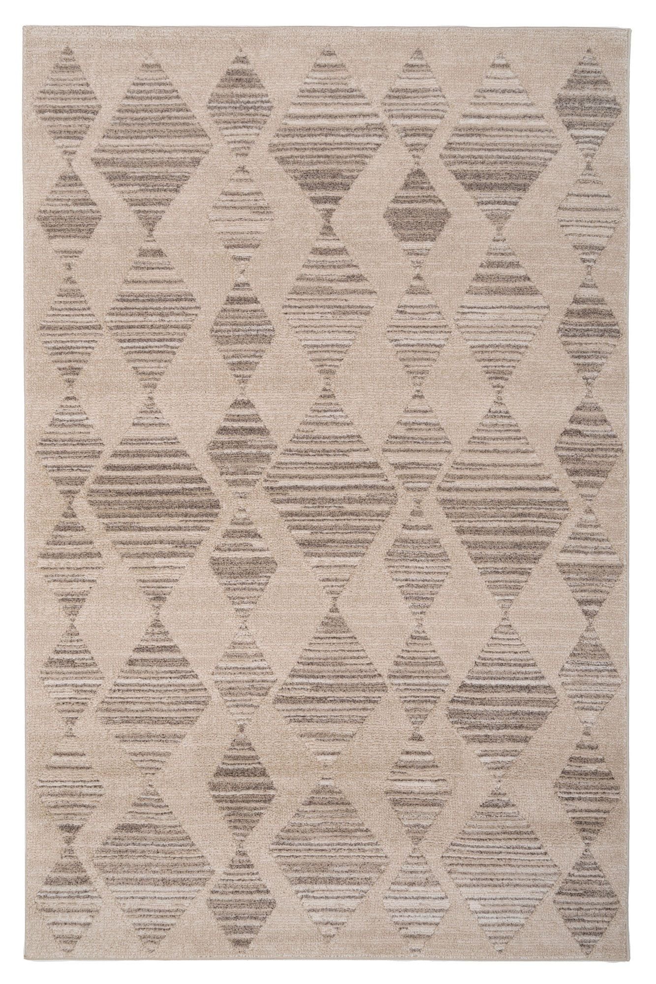 Kukoon Neutral Beige Diamond Geometric Area Rug image 1